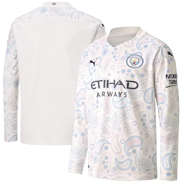 Manchester City Long Sleeve Football Kit Third Soccer Jersey 2020/21